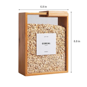 Hete Verkopende Houten Vierkante Ontbijtgranen <span class=keywords><strong>Pasta</strong></span> Voedselopslagcontainers En Opbergdoos Stapelbaar In De Keuken Voor Eenvoudige Opslag - Product Image 3