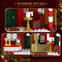Kit de construction de ville hivernale de Noël 969 pièces, best-seller, avec 4 scènes de fêtes, tour de l'horloge, maison de neige, jouet DIY pour enfants