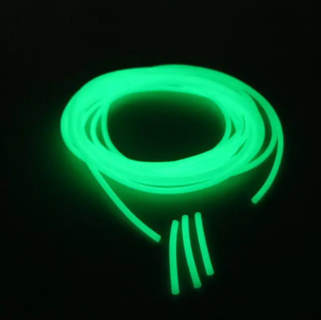 Tubo de silicona fluorescente sin olor, tira de silicona multicolor verde fluorescente, accesorios de juguete, tubo de silicona luminoso