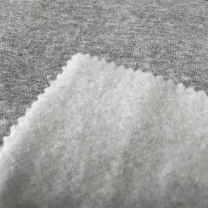 400gsm tissu éponge français brossé tricot polyester coton hoodie footer tissus tricotés pour pull vêtement sweatshirts