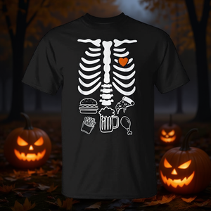 Camiseta de Halloween para parejas con diseño de esqueleto con barriga de cerveza y embarazo para papá - Product Image 3