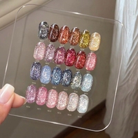 NAIL&YOLLY Ensemble de vernis à ongles en gel diamant écrasé Star Island 24 couleurs, gel à ongles UV brillant et scintillant, gel de manucure diamant flash