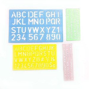 Juego de Reglas de Geometría de Plástico para el Regreso a Clases, Plantillas de Letras del Alfabeto, Regla de Dibujo para Niños - Product Image 2