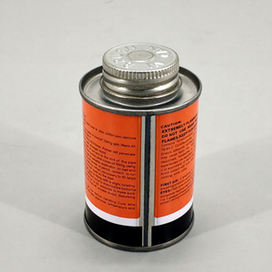Boîte ronde en fer blanc de 4 oz à prix abordable pour colle PVC, avec couvercle à vis et pinceau, pour usage chimique - Product Image 2
