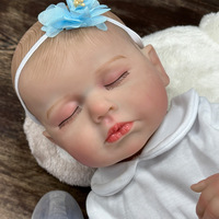 Poupée Reborn LouLou à yeux fermés Sunnyfan 50CM, en vinyle souple, compagnon de confort pour nouveau-né, poupée de simulation de sommeil