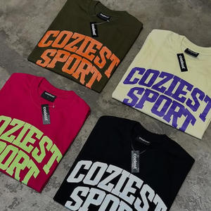 Negro verano gráfico personalizado pantalla impresión Graffiti Streetwear Retro Hip Hop hombres manga corta Camiseta ácido lavado cuello redondo Camiseta - Product Image 4