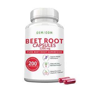 Cápsulas de Remolacha ODM/OEM 1200mg, Extracto Puro de Remolacha para el Control de la Presión Arterial, Suplemento Superalimento Antioxidante, Venta al Por Mayor - Product Image 1