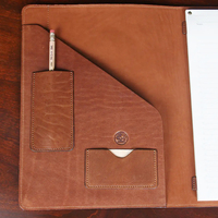 Portafolio de Documentos A4 de Cuero Genuino con Logotipo Personalizado en Relieve, Carpeta de Archivos Multifuncional para Negocios, Calidad Superior Vding