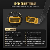 Boîtier de dérivation OBD2 AUTOOL amélioré, affichage de tension OBD 16 broches, détecteur de protocole CAN K-Line LIN à LED couleur pour OBDII