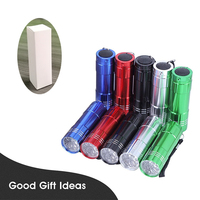 Mini lampe torche à 9 LED, portable, étanche, logo personnalisé en couleur, petite lampe torche porte-clés promotionnelle, cadeau pour le camping en plein air