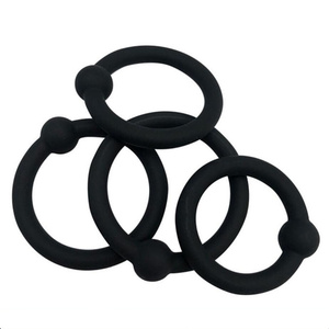 Set Cincin Penis silikon untuk pria, 4 buah mainan seks bergetar penunda ejakulasi dengan cincin Penis - Product Image 3