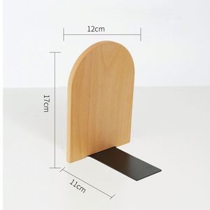 Custom Solid American Black Walnut Handcrafted Shandong <b>Bookends</b> Child-Safe Rounded Corners Vertical Desktop Bookshelf Organizer - Product Image 2