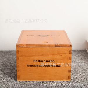 Boîte de rangement pour cigares en bois massif rectangulaire, anti-humidité, avec humidificateur et couvercle coulissant - Product Image 1