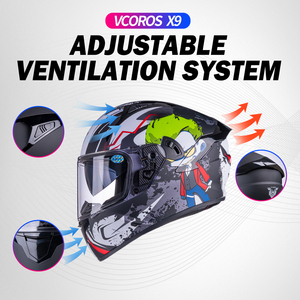Cascos Integrales de <span class=keywords><strong>Moto</strong></span> VF202 <span class=keywords><strong>Casco</strong></span> de Motocicleta Unisex con Visera Solar Interna y Bolsillos para Altavoces con Bluetooth, Aprobado por DOT - Product Image 4