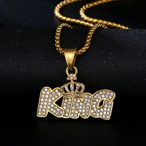 Collares con Colgante de Joyería Fina de Moda, Corona de Rey de Acero Inoxidable PVD con Moissanita estilo Hip Hop Iced Out, Chapado en Oro de 18K para Mujeres y Hombres - Product Image 5