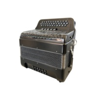 Accordéon professionnel SEASOUND OEM en bois, 34 boutons, 12 basses, 5 registres, noir mat, avec boutons de grille noirs JB3412D