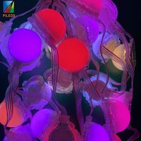 Source de lumière LED à pixels de 50 mm, points lumineux blanc laiteux 10086 7 RGB IP67, CRI élevé 80, DC24V SPI pour aménagement paysager