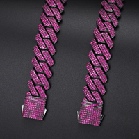 Bijoux hip hop personnalisés pour hommes 18mm 3 rangées de collier de rappeur en laiton plaqué noir Micro 5A CZ chaîne à maillons cubains glacés