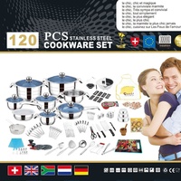 Vente en Gros Ensemble de Batteries de Cuisine et Vaisselle en Acier Inoxydable de Style Africain, Accessoires de Cuisine