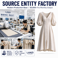 Robe midi en lin personnalisée pour femme, col en V, manches courtes bouffantes, plissée, décontractée, unie, grande taille, pour l'automne