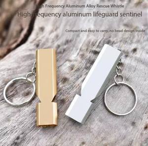 Silbato de aluminio de acero inoxidable, herramienta de supervivencia de emergencia para acampar y senderismo para deportes al aire libre - Product Image 1