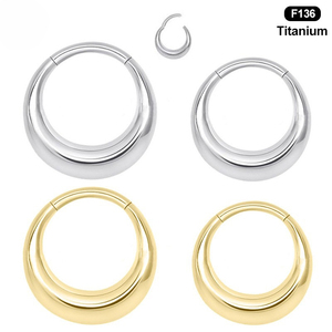 Anneau de nez articulé en titane F136, style clicker, forme lune |   Bijoux de piercing hypoallergéniques et inaltérables pour hommes et femmes - Product Image 2