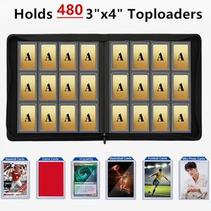 <span class=keywords><strong>Classeur</strong></span> de cartes à collectionner en PU épaissi, chargement par le haut, 12 pochettes, très grande capacité 336 cartes, album de collection avec fermeture éclair - Product Image 2