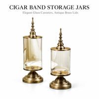 Pot de rangement en verre transparent de haute qualité, style européen, pour collection de bandes de cigares, avec couvercle en laiton antique, pour collectionneurs