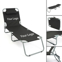 Lit de camping pliable multifonctionnel en métal pour la plage, l'hôpital et le bureau - Sans installation, utilisable en position assise et allongée