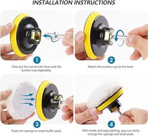 Hot Sale 80mm 3-Inch Car Foam Drill <strong>Polishing</strong> <strong>Kit</strong> 8pcs Buffing Sponge Pads OEM Customizable - Product Image 3