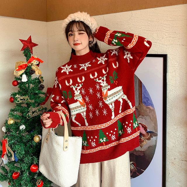 Factory Price Ugly Christmas Sweater for Women Clothing Winter Jumpsuit onesies Happy Holidays Women's Sweater