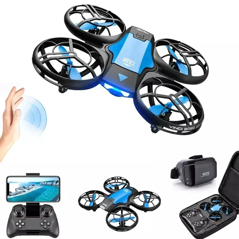 3 Control Modes V8 Mini Drone Induction Flying RC Quadcopter Altitude Hold WIFI 4K HD Camera FPV Drone for Beginners