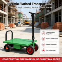 Chariot de transport électrique à plateau plat, robuste, pour chantier et entrepôt, chariot à plateforme électrique, fourniture d'usine