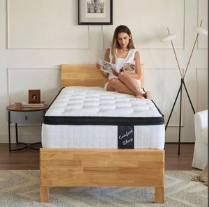 Matelas double 12 pouces en mousse à mémoire de forme à ressorts ensachés, compressé et emballé sous vide, soulagement de la pression, CertiPUR-US, stock local aux États-Unis - Product Image 1
