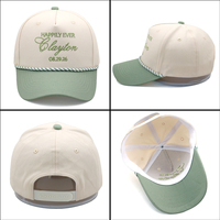 Op maat gemaakte geborduurde touw trucker pet, tweekleurig, 5 panelen, bruids- en bruidegom baseballcap, geborduurde snapback pet als bruiloftfavoriet