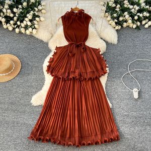Robes d'été sans manches à volants taille haute de luxe léger pour femmes – Tendance - Product Image 5
