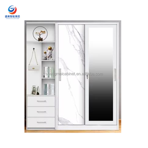 Armoire en acier à 3 portes coulissantes, <span class=keywords><strong>étagère</strong></span>s réglables, rangement robuste, design écologique <span class=keywords><strong>pour</strong></span> l'école et la <span class=keywords><strong>chambre</strong></span> - Product Image 2