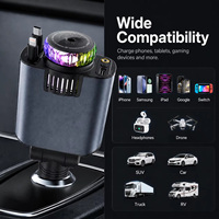 Lampe Starlight, chargeur de téléphone rétractable pour voiture, chargeur rapide 5 en 1, 45W, port Type-C, adaptateur de téléphone portable, diffuseur d'arômes coloré