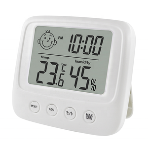 Capteur de température d'intérieur numérique LCD, humidimètre thermomètre hygromètre jauge Station météo avec horloge - Product Image 3