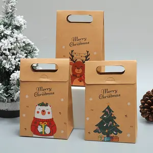 Sac en papier cadeau de Noël Petit sac cadeau Sac en papier kraft en carton brun pour cadeau