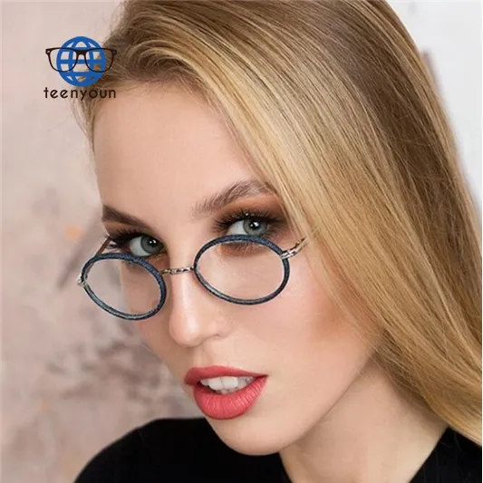 Teenyoun Jeans Vintage kleine runde Anti-Blaulicht-Brille Optische Brillen gestelle