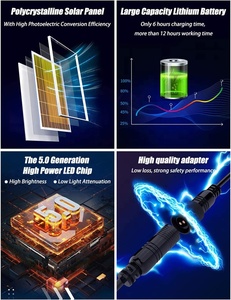 Đèn Pha Chống Nước Điều Khiển Từ Xa Đèn Pha Năng Lượng Mặt Trời Ngoài Trời Led 25W 40W 60W 100W 200W 300W Vườn Đường - Product Image 3