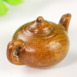 Sandalwood Hand Held Teapot <b>Small</b> Wooden Craft Pendant <b>Ornament</b> Gift For Unisex - Product Image 2