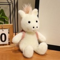 Peluche en gros Dinosaure Panda Éléphant Animal en peluche Décoration de la maison Cadeau d'anniversaire pour enfants Chiot loup doux avec sac à dos Poupée
