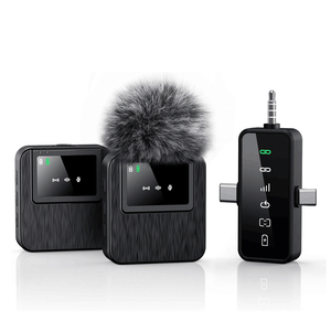 2025 Mới Nhất Không Dây Microphone 3 Trong 1 Mini Mic Lavalier <span class=keywords><strong>Micro</strong></span> Với Loại C <span class=keywords><strong>Receiver</strong></span> Cho Điện Thoại Thông Minh Máy Ảnh Sống Vlog - Product Image 1