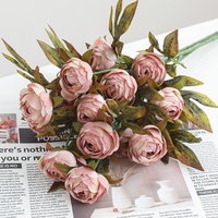 Promo! 4 Tangkai Bunga Mawar Sutra Peony Bunga Artificial Grosir Batang Bunga Dekorasi Ruang Tamu Hiasan Rumah Centerpiece