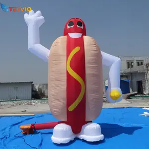 广告海关巨型充气热狗汉堡带鼓风机充气面包促销活动