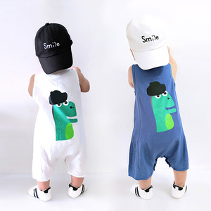 Pyjama d'été pour garçons en bas âge, 100% coton biologique, manches courtes, barboteuse à bandes, combinaison, salopette - Product Image 2