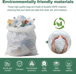 ถุงพลาสติกใส่ของชำแบบใช้ซ้ำได้ หนา ทนทาน - Product Image 4