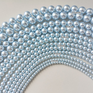 Perle sfuse in stock per la vendita, bellissime perle <span class=keywords><strong>blu</strong></span> 302 colore azzurro cielo per collane fai da te, orecchini, creazione di gioielli, perle da matrimonio - Product Image 2